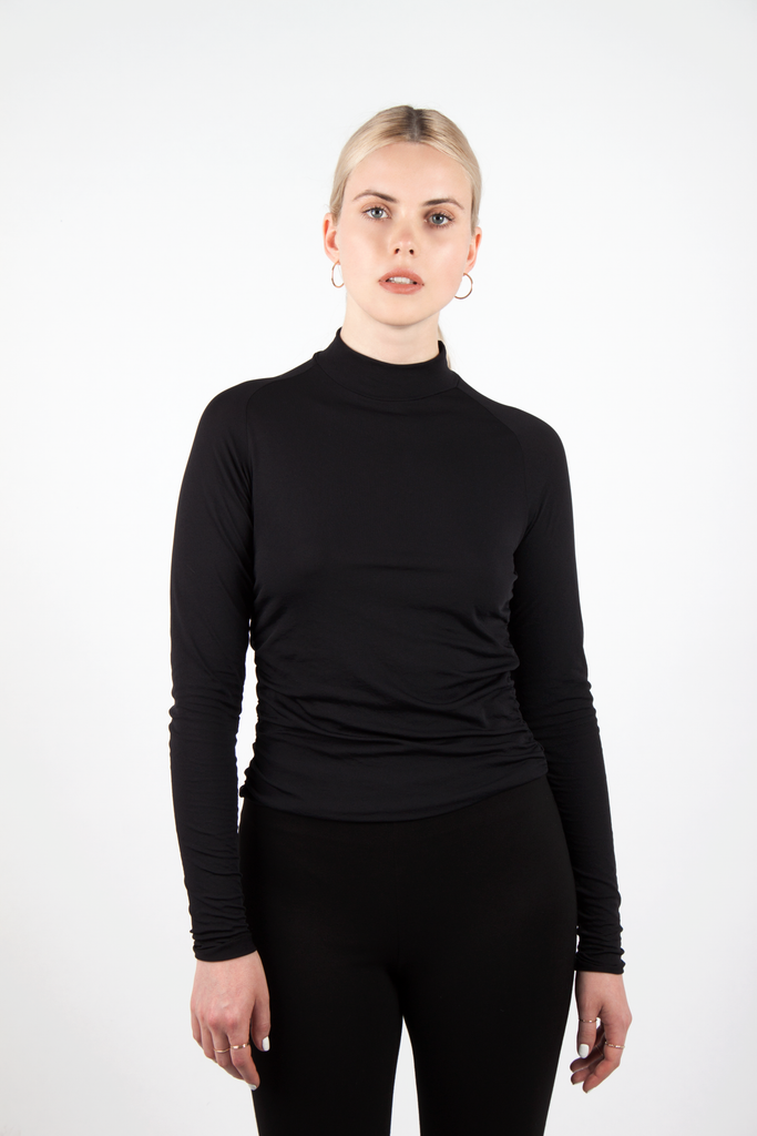 Black Mesh Turtleneck